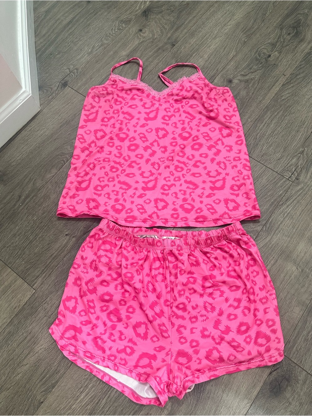 Pink Leopard Print Cami & Short Sleep Set - Women